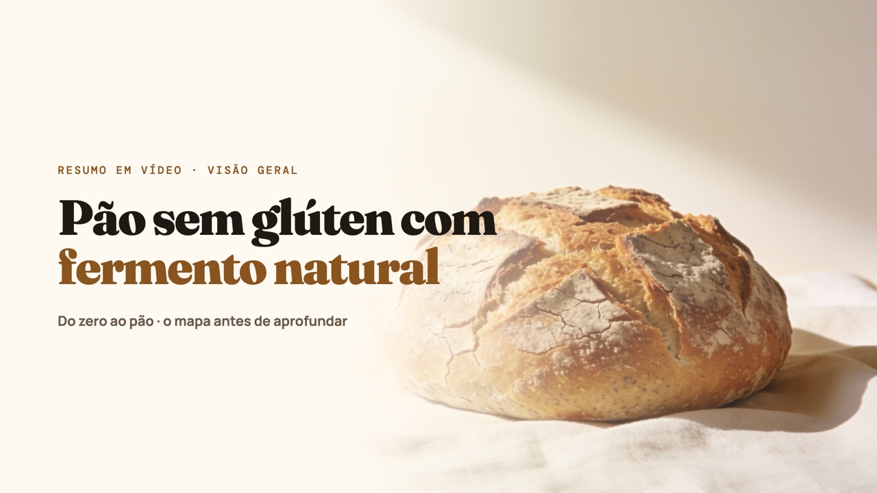 Capa do resumo em vídeo do curso: pão sem glúten com fermento natural